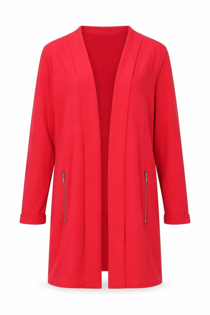Wallis Women Red Mid-Length Open Coatigan Jacket UK M
