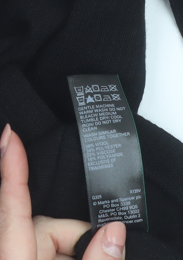Marks and Spencer Men's Black Wool Blend Long Sleeve Pullover Size L