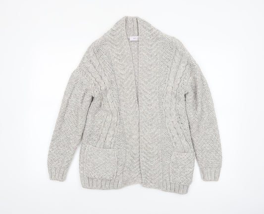 Marks and Spencer Women’s Grey Chunky Knit Open Front Cardigan Size 8