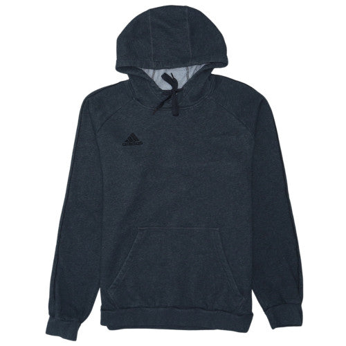 Adidas Men Grey Pullover Hoodie M Regular Fit Fleece Sportswear