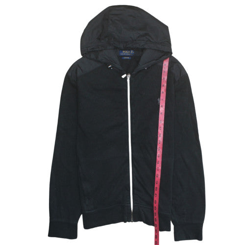 Polo Ralph Lauren Men’s Black Full Zip Hoodie Size M Cotton Estate Rib