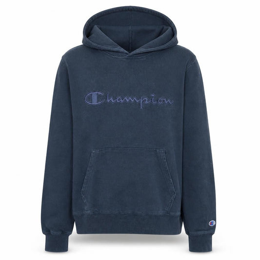 Champion Men's Blue Pullover Hoodie Small Logo Sportswear