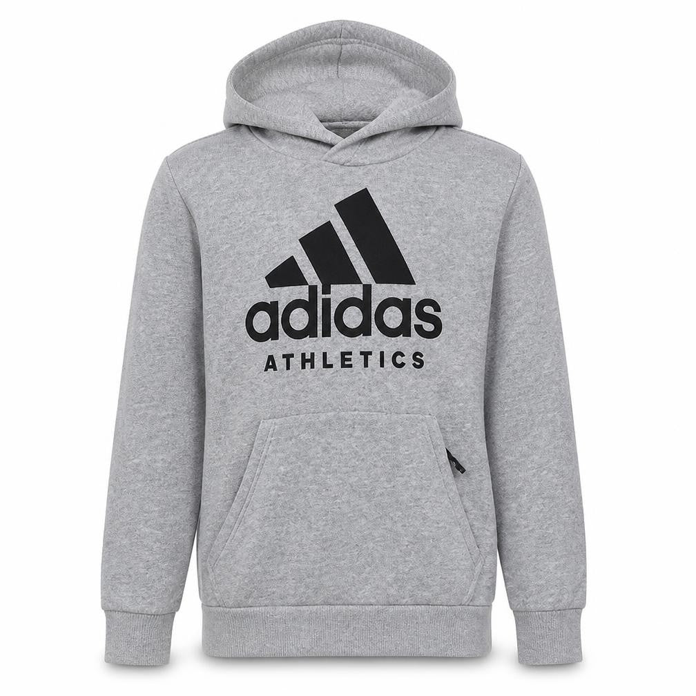 Adidas Men's Grey Pullover Hoodie Sweatshirt M Logo Sportswear