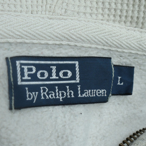 Ralph Lauren Men's Grey Full Zip Hoodie L Logo Classic Style