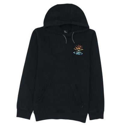 Additional front view of Rip Curl boys’ black pullover hoodie 16 years surf logo fleece sweatshirt