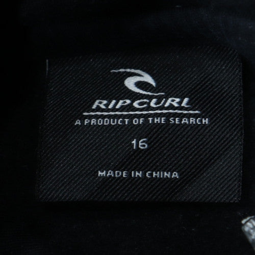 Rip Curl Boys Black Pullover Hoodie 16 Years Surf Logo Fleece Sweatshirt