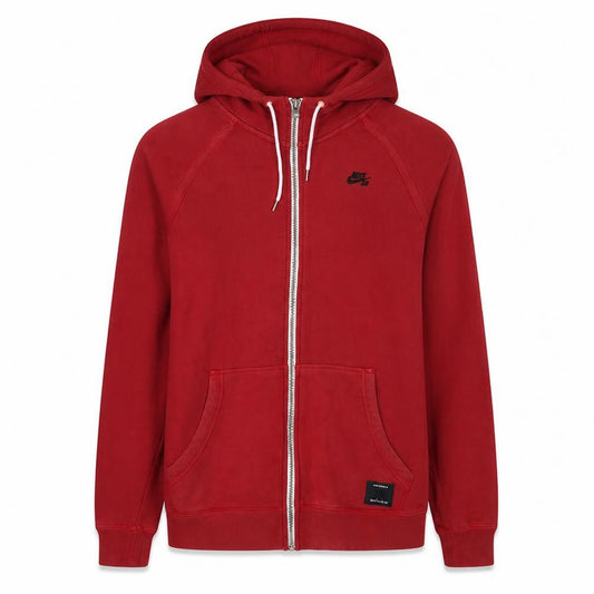 Nike SB Mens Red Full Zip Hoodie M Regular Cotton Fleece Sweatshirt