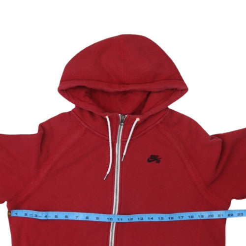Nike SB Mens Red Full Zip Hoodie M Regular Cotton Fleece Sweatshirt