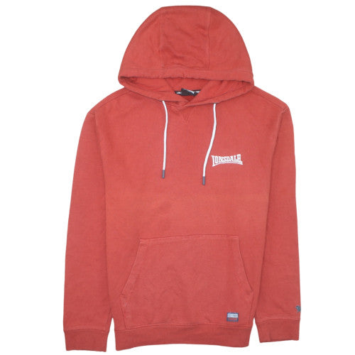 Lonsdale Men’s Red Pullover Hoodie L Logo Sports Fleece Sweatshirt