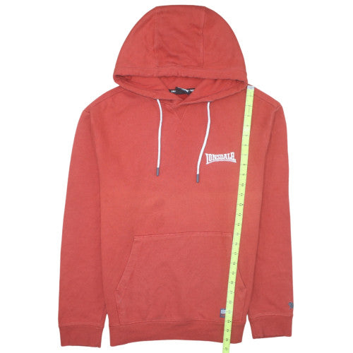 Lonsdale Men’s Red Pullover Hoodie L Logo Sports Fleece Sweatshirt