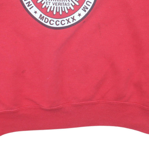 AM Sports Women Red Indiana Graphic Print Pullover Sweatshirt XL