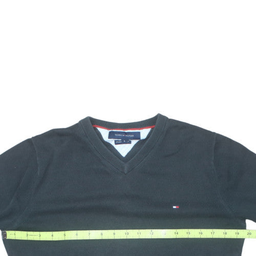 Tommy Hilfiger Men's Black V-Neck Cotton Pullover Jumper M
