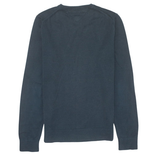 Tommy Hilfiger Men's Black V-Neck Cotton Pullover Jumper M
