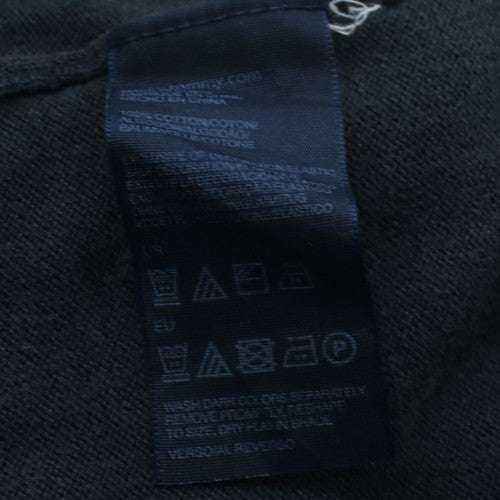 Tommy Hilfiger Men's Black V-Neck Cotton Pullover Jumper M