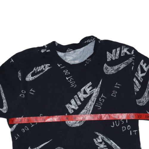 Nike Men's Black XS Graphic Print Crew Neck Cotton T-Shirt