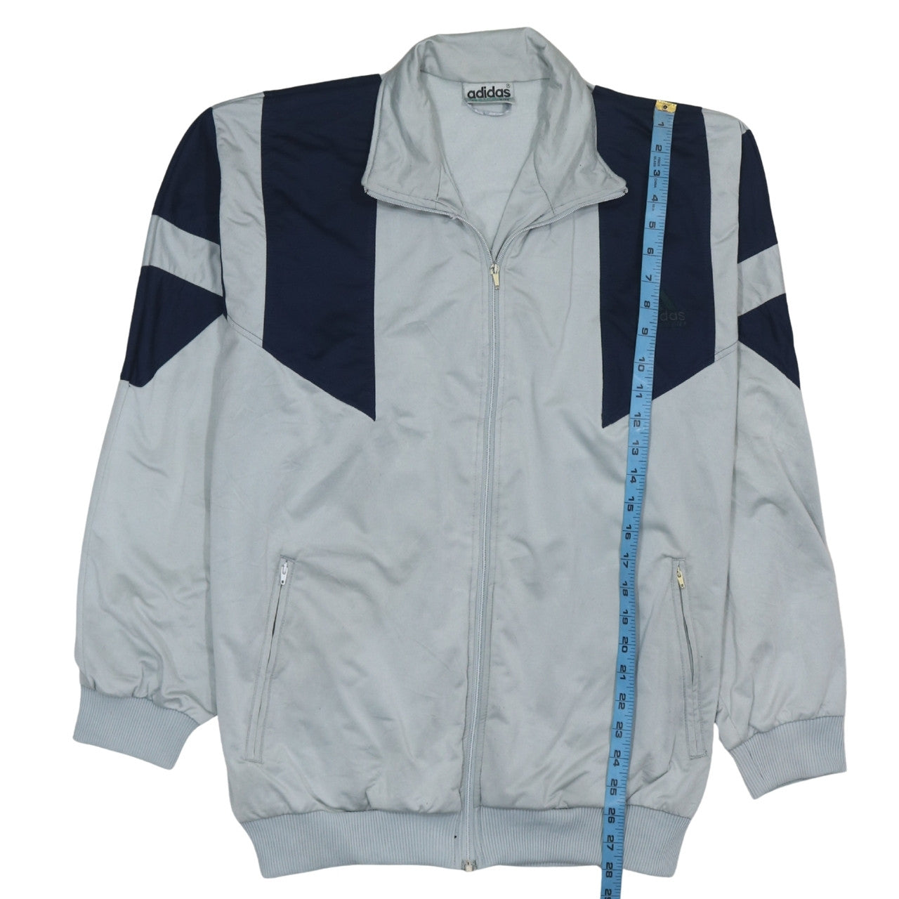 Adidas Men's Grey Track Jacket L Colourblock Retro Sports Zip Top