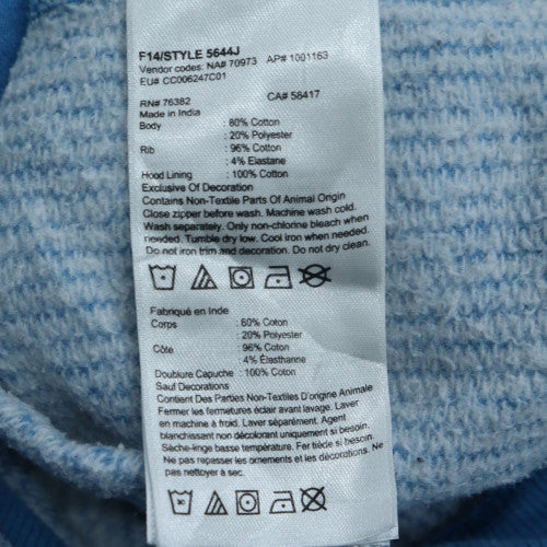 Timberland Men's Blue Full Zip Hoodie XL Regular Fit