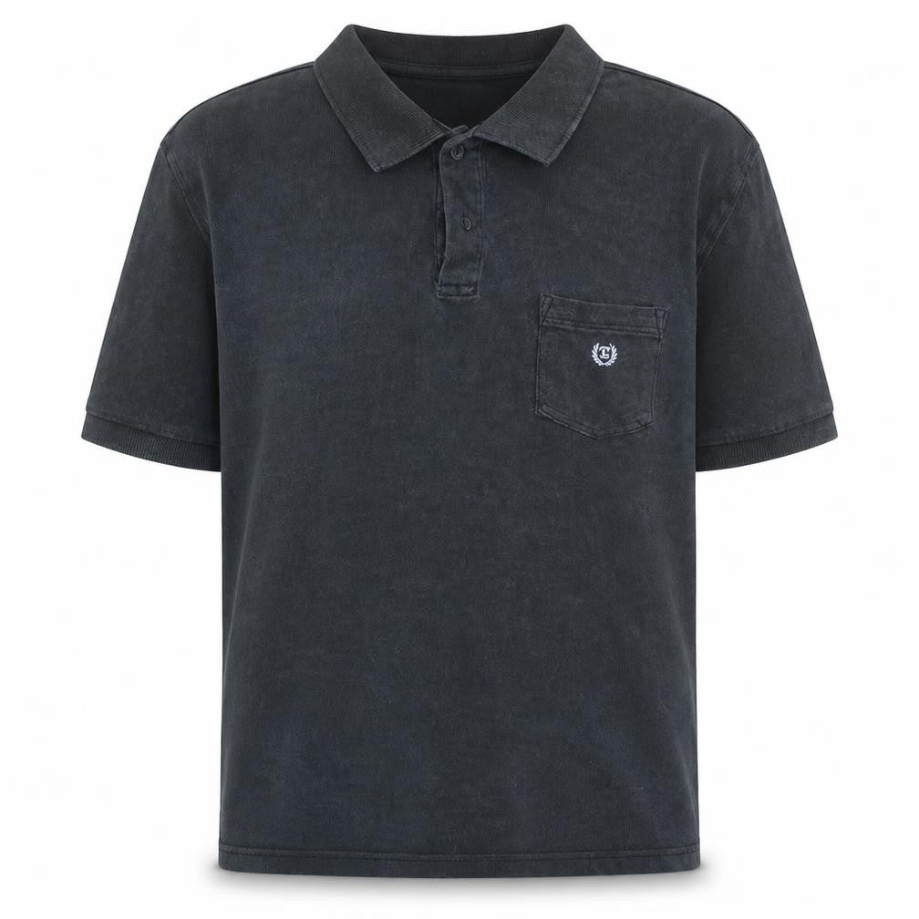 Chaps Men's Black Cotton Short Sleeve Polo Shirt XL