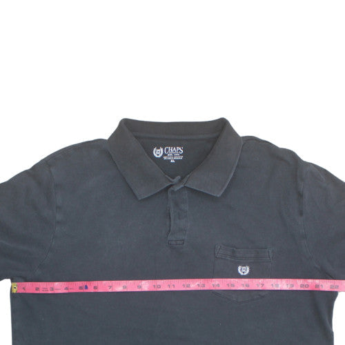Chaps Men's Black Cotton Short Sleeve Polo Shirt XL