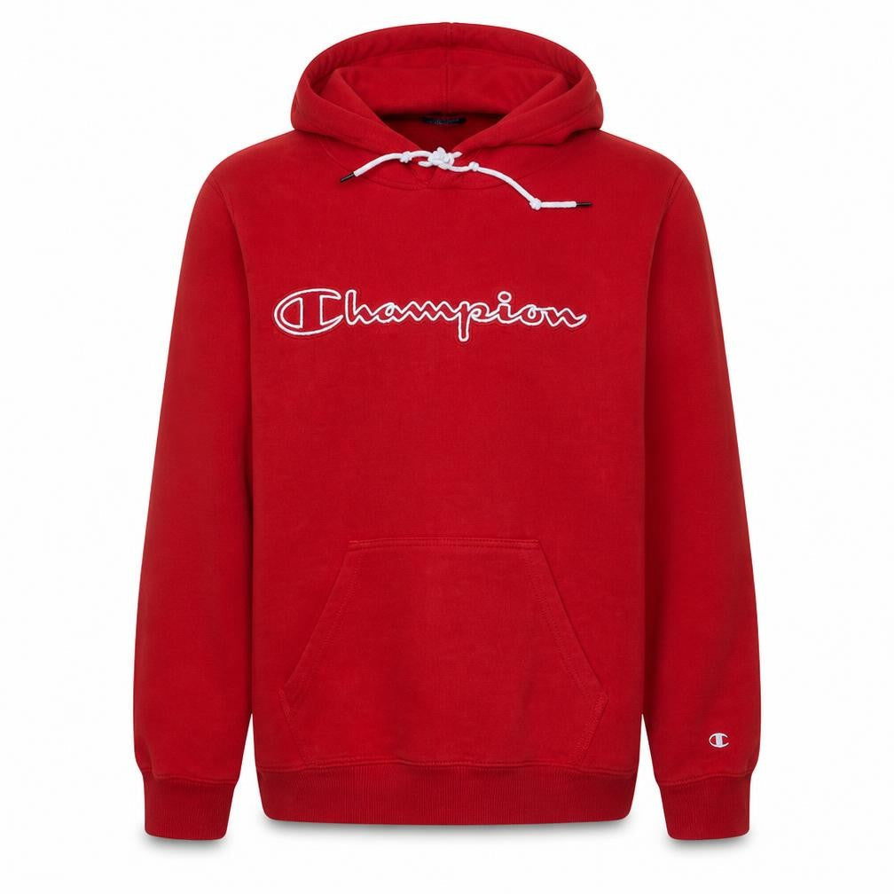 Champion Men's Red Pullover Hoodie Small Fleece Logo Sweatshirt