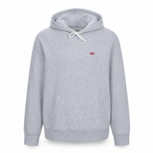 Levi's Men's Grey Pullover Hoodie M Regular Fit Logo Fleece