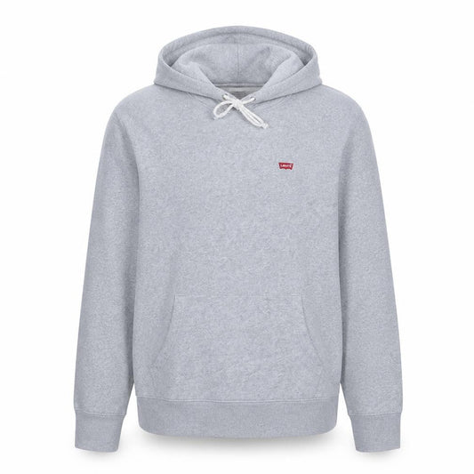 Levi's Men's Grey Pullover Hoodie M Regular Fit Logo Fleece