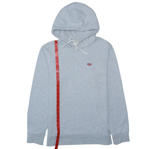 Levi's Men's Grey Pullover Hoodie M Regular Fit Logo Fleece