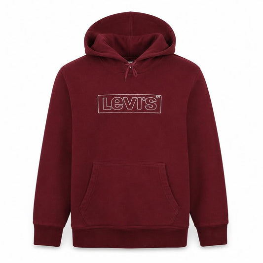 Levi's Men's Red Pullover Hoodie L Logo Graphic Fleece Sweatshirt