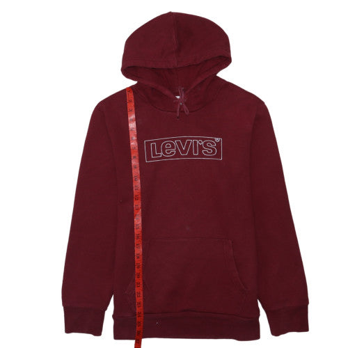 Levi's Men's Red Pullover Hoodie L Logo Graphic Fleece Sweatshirt