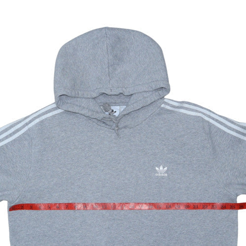 Adidas Men's Grey Pullover Hoodie Size L Regular Fit Fleece