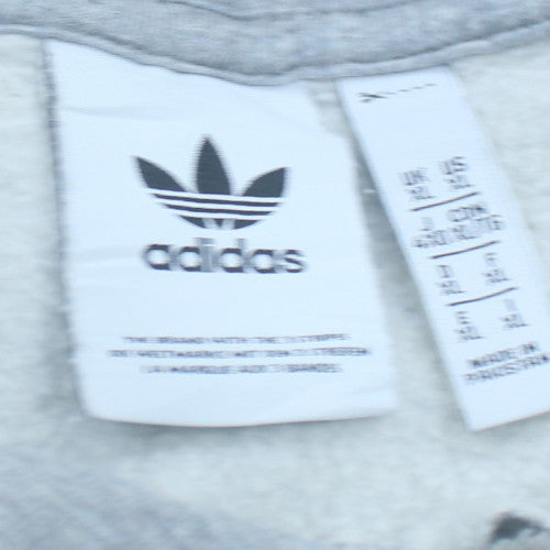 Adidas Men's Grey Pullover Hoodie Size L Regular Fit Fleece