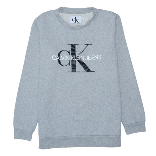 Calvin Klein Jeans Men's Grey Crew Neck Pullover Sweatshirt M