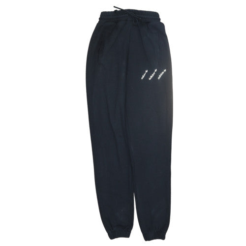 adidas Womens Black Sweatpants Size 4 Regular Fit Fleece Tapered