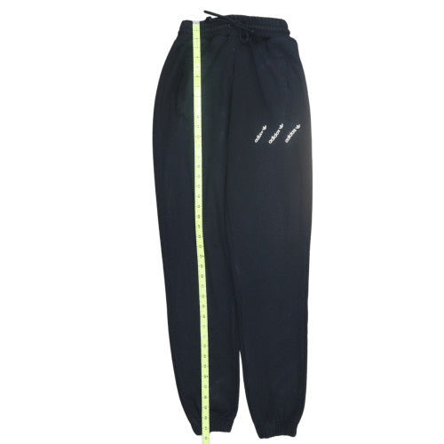 adidas Womens Black Sweatpants Size 4 Regular Fit Fleece Tapered