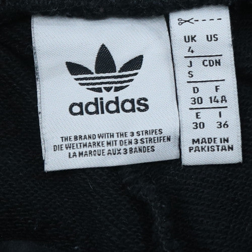 adidas Womens Black Sweatpants Size 4 Regular Fit Fleece Tapered