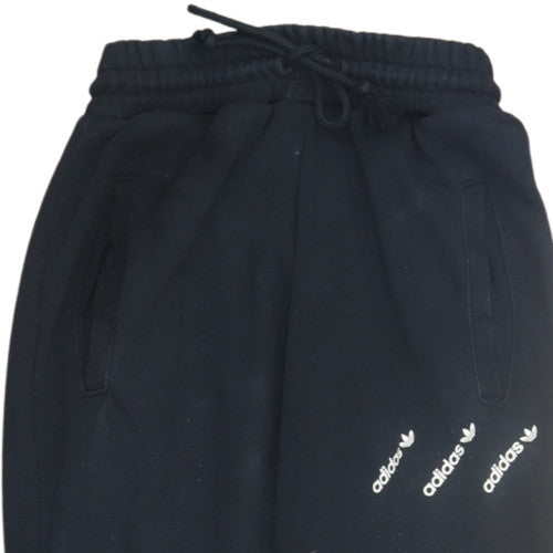 adidas Womens Black Sweatpants Size 4 Regular Fit Fleece Tapered