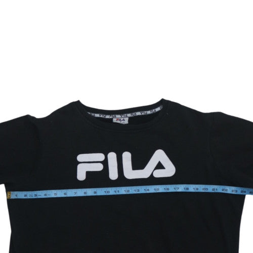 Fila Womens Black Crew Neck Pullover Sweatshirt Size 18