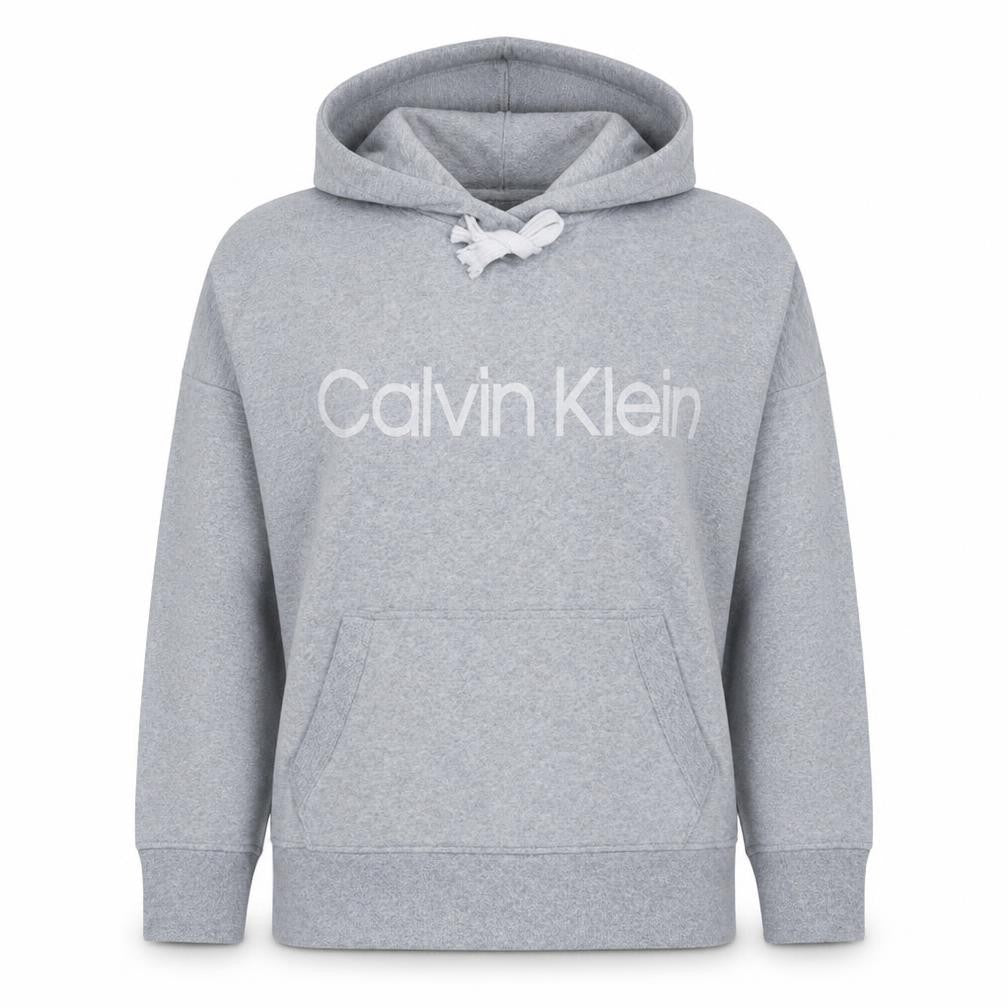 Calvin Klein Women’s Grey Pullover Hoodie Large Cotton Blend
