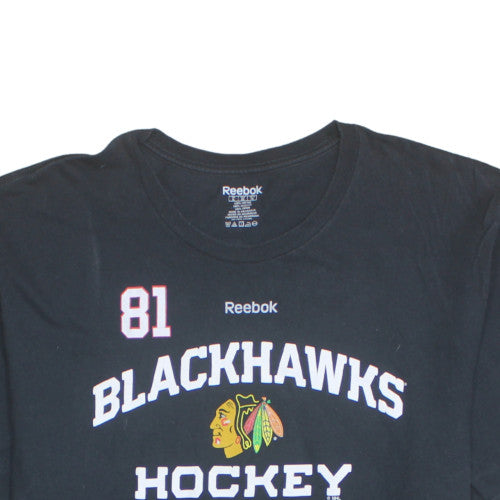 Reebok Men's Black Chicago Blackhawks #81 Hossa XL T-Shirt
