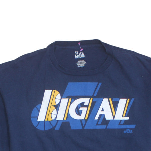 Majestic NBA Utah Jazz Big Al Jefferson Blue Men's XL Graphic T-Shirt