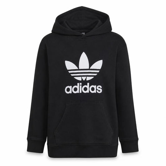 Adidas Womens Black Pullover Hoodie Size 18 Trefoil Logo Sweatshirt