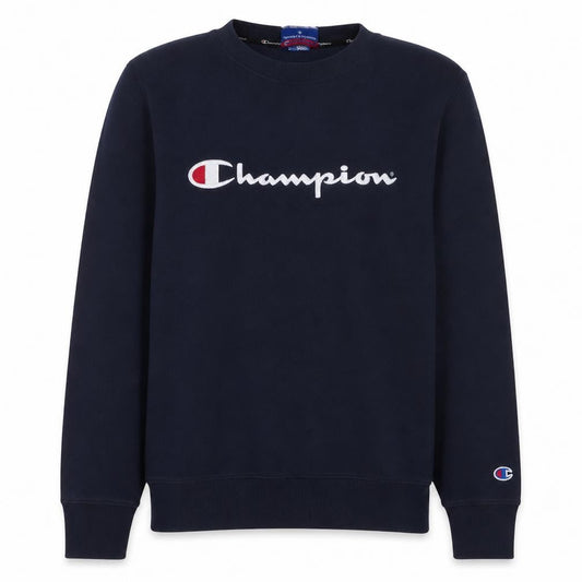 Champion Men's Blue Crew Neck Logo Pullover Sweatshirt Size M
