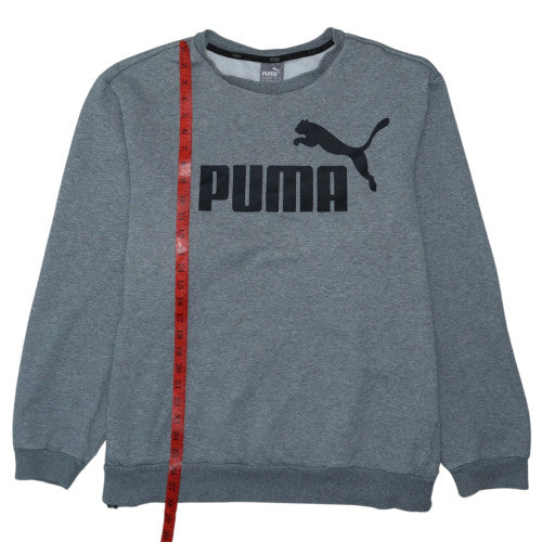 Puma Mens Grey 2XL Crew Neck Graphic Sweatshirt