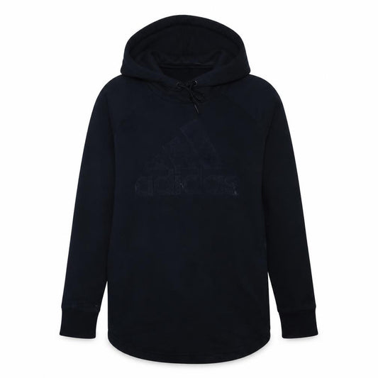 Adidas Womens Black Pullover Hoodie Size M Logo Fleece Sweatshirt