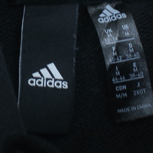 Adidas Womens Black Pullover Hoodie Size M Logo Fleece Sweatshirt