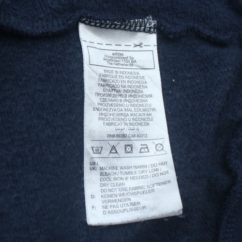 Adidas Men Blue Pullover Hoodie Medium Fleece Sportswear