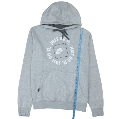 Nike Men's Grey Pullover Hoodie L Regular Fit Just Do It Fleece
