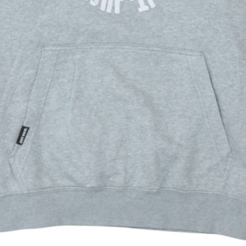 Nike Men's Grey Pullover Hoodie L Regular Fit Just Do It Fleece