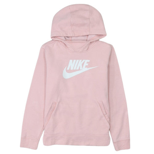 Nike Girls Pink Pullover Hoodie 146cm Hooded Fleece Sweatshirt