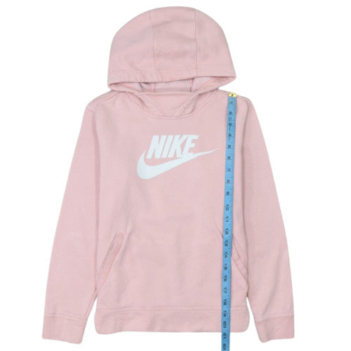 Nike Girls Pink Pullover Hoodie 146cm Hooded Fleece Sweatshirt